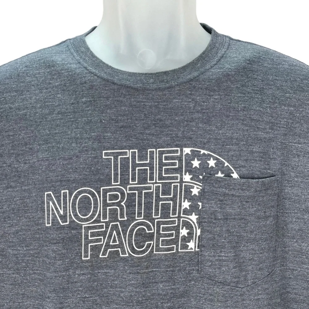 The North Face | Slim Fit Gray Heather Crewneck Pocket S/S T-Shirt | Men’s Large